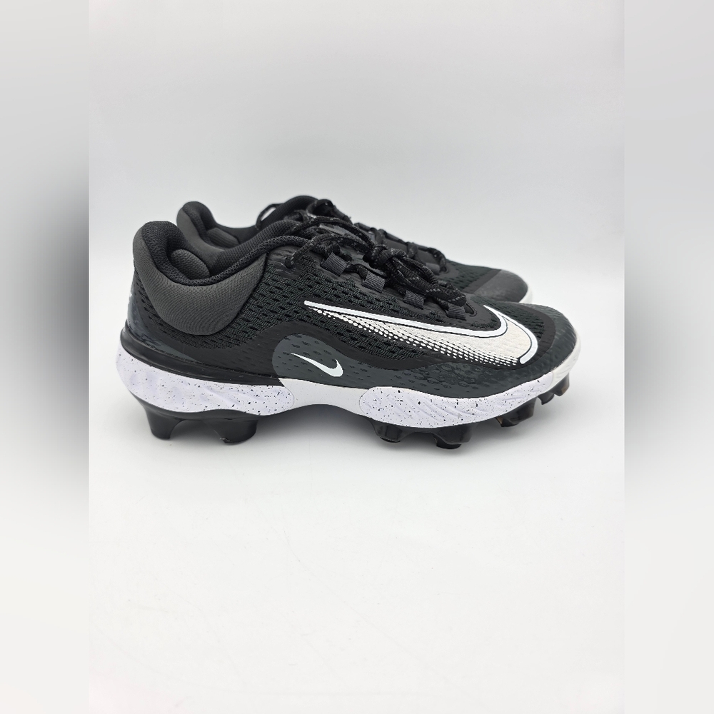 Nike Alpha Huarache Elite 4 Low MCS 'Black Dark Smoke Grey White' Baseball Cleat